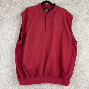 Zero Restriction Golf Vest Mens XL Red Lightweight Snap Sleeveless Logo